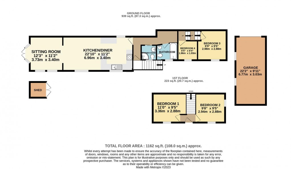 Floorplan for Bodinnick, Fowey