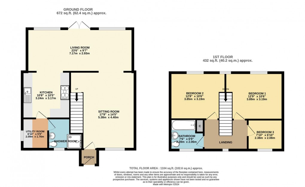 Floorplan for Golant Farm, School Hill, Golant