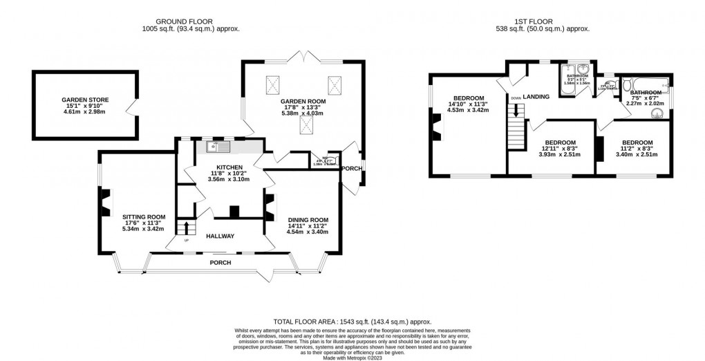 Floorplan for Bodinnick, Fowey