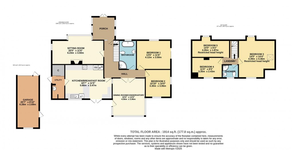 Floorplan for Lankelly Lane, Fowey