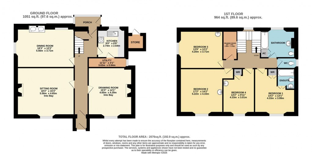 Floorplan for Winsor House, Jubilee Hill, Pelynt