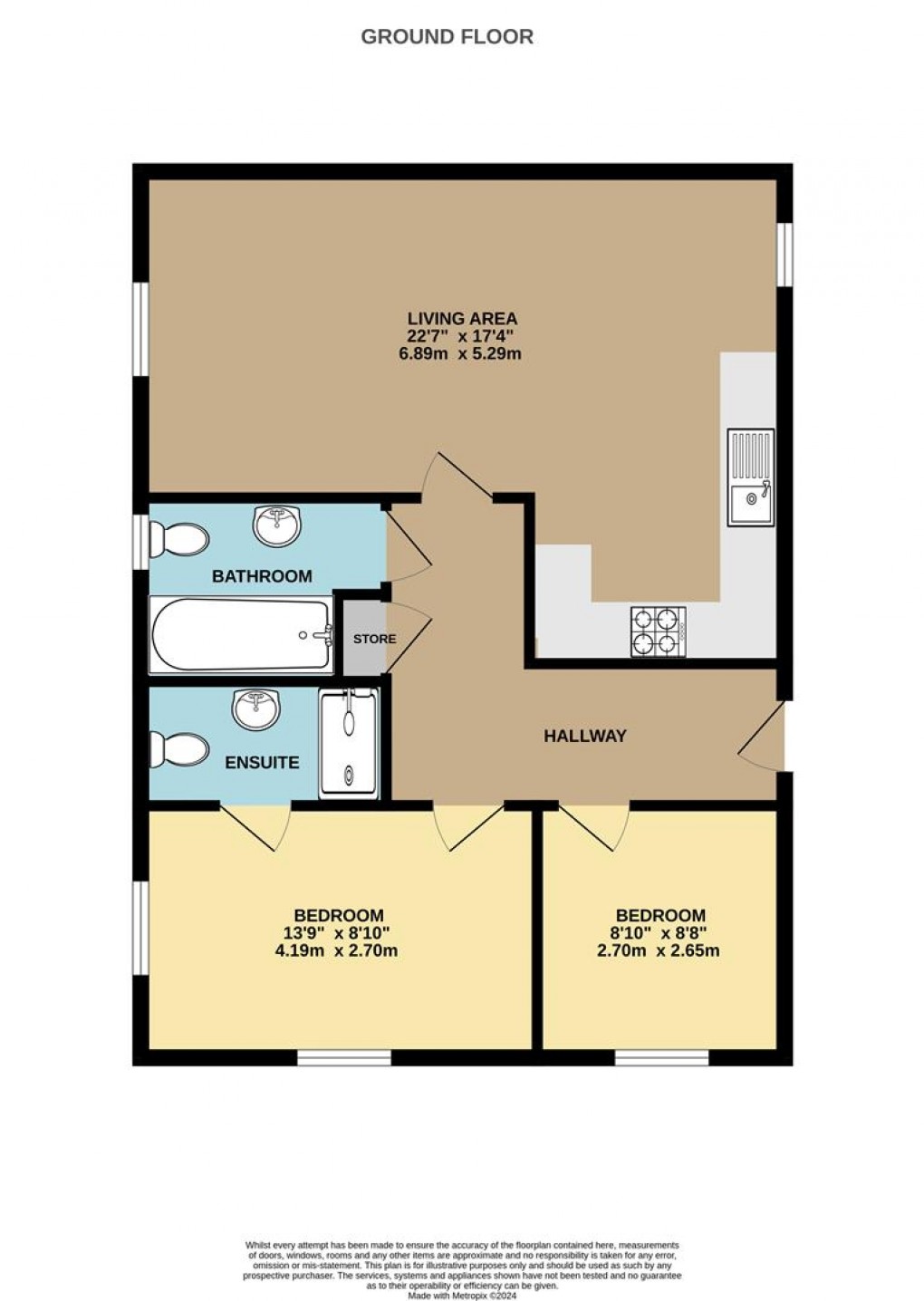 Floorplan for 3 DoublegatesSt AustellCornwall