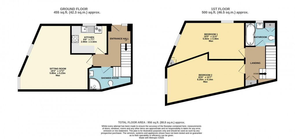 Floorplan for Place Road, Fowey, Cornwall