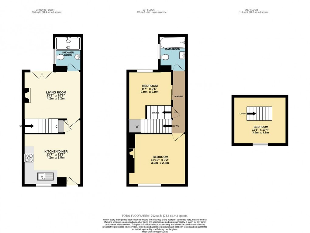 Floorplan for Union Place, Fowey