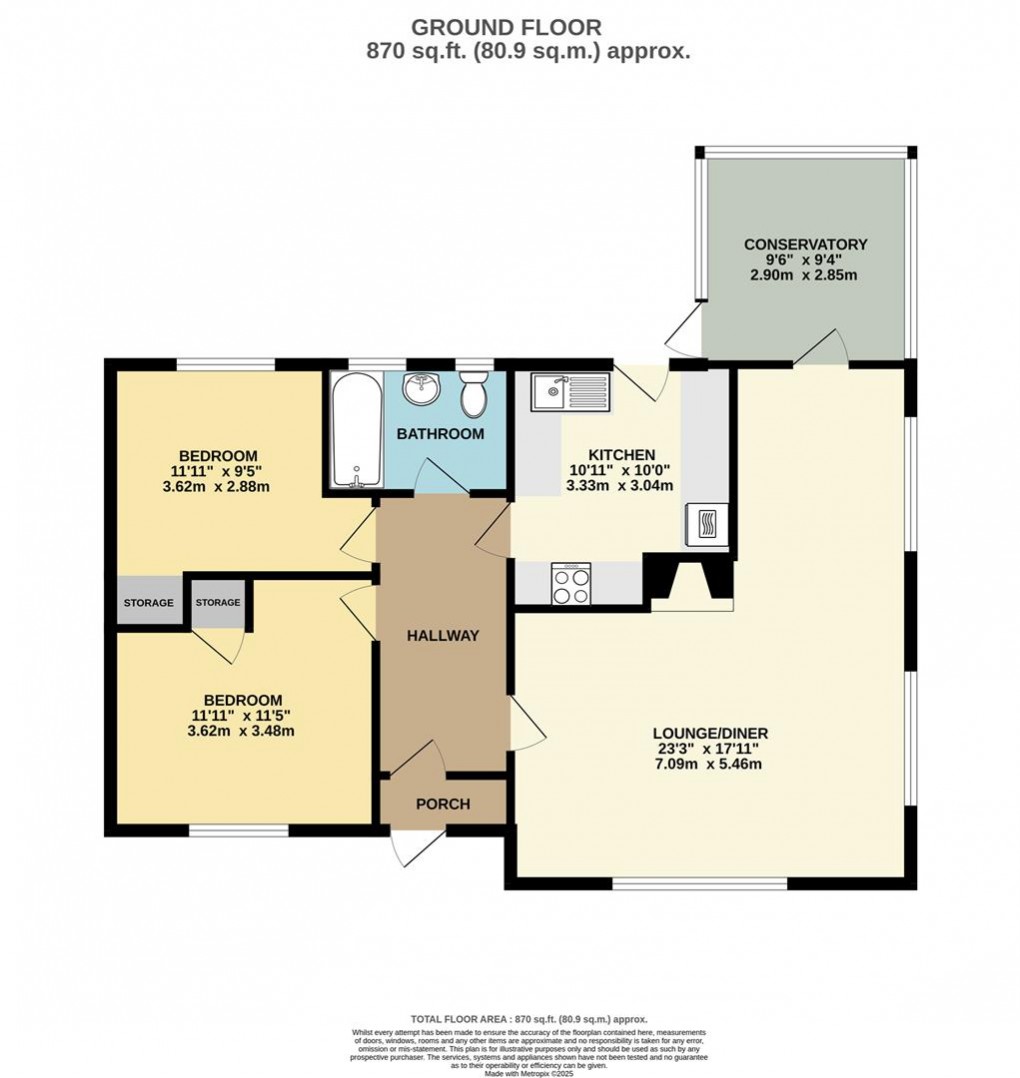 Floorplan for Lingfield Avenue, Sticker, St. Austell