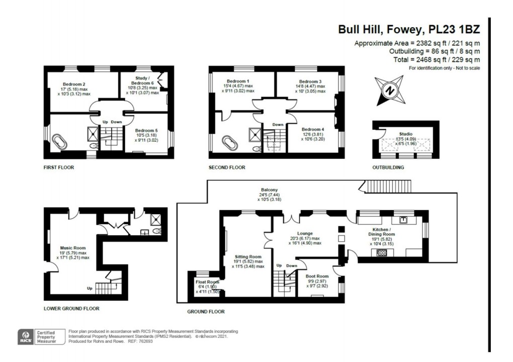 Floorplan for Bull Hill, Fowey