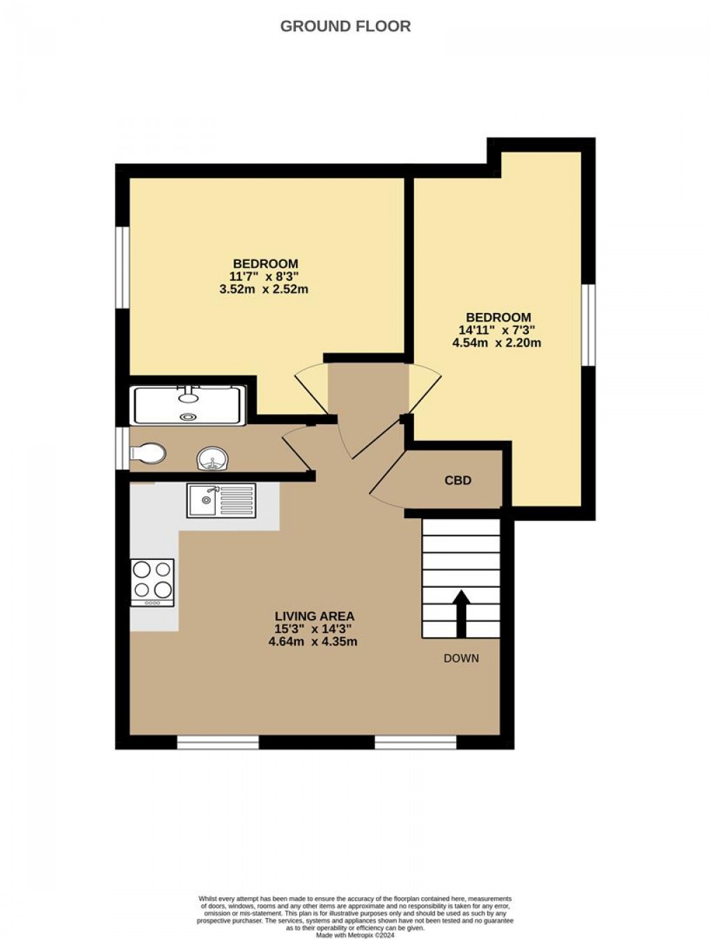 Floorplan for The Square, Pentewan, St Austell, Cornwall