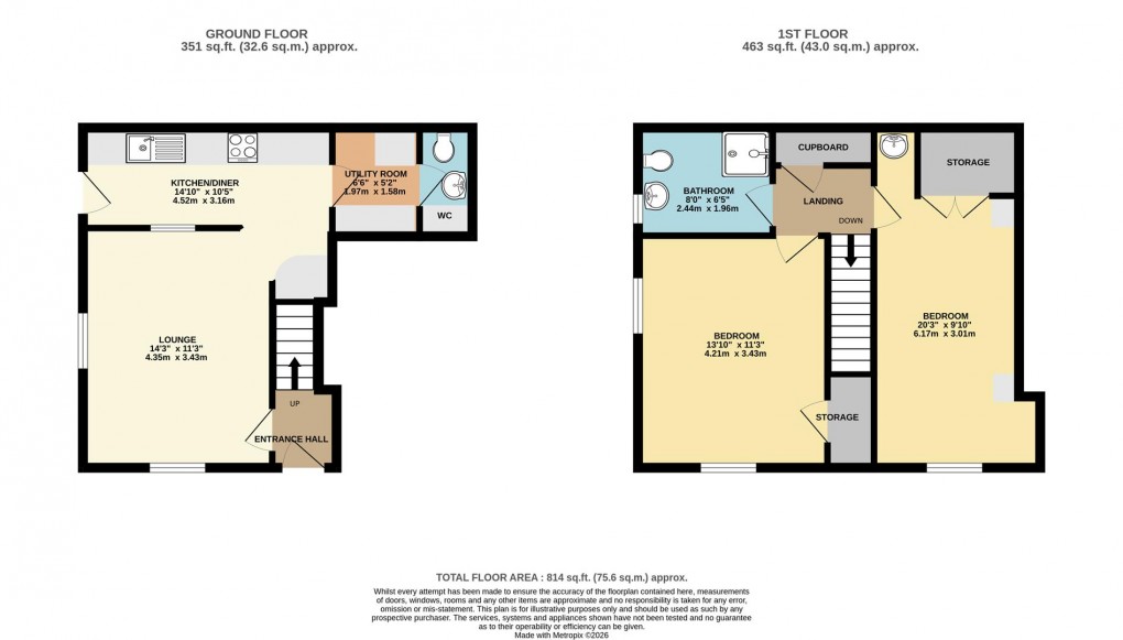 Floorplan for 14 Trelavour Square, St. Dennis, St. Austell
