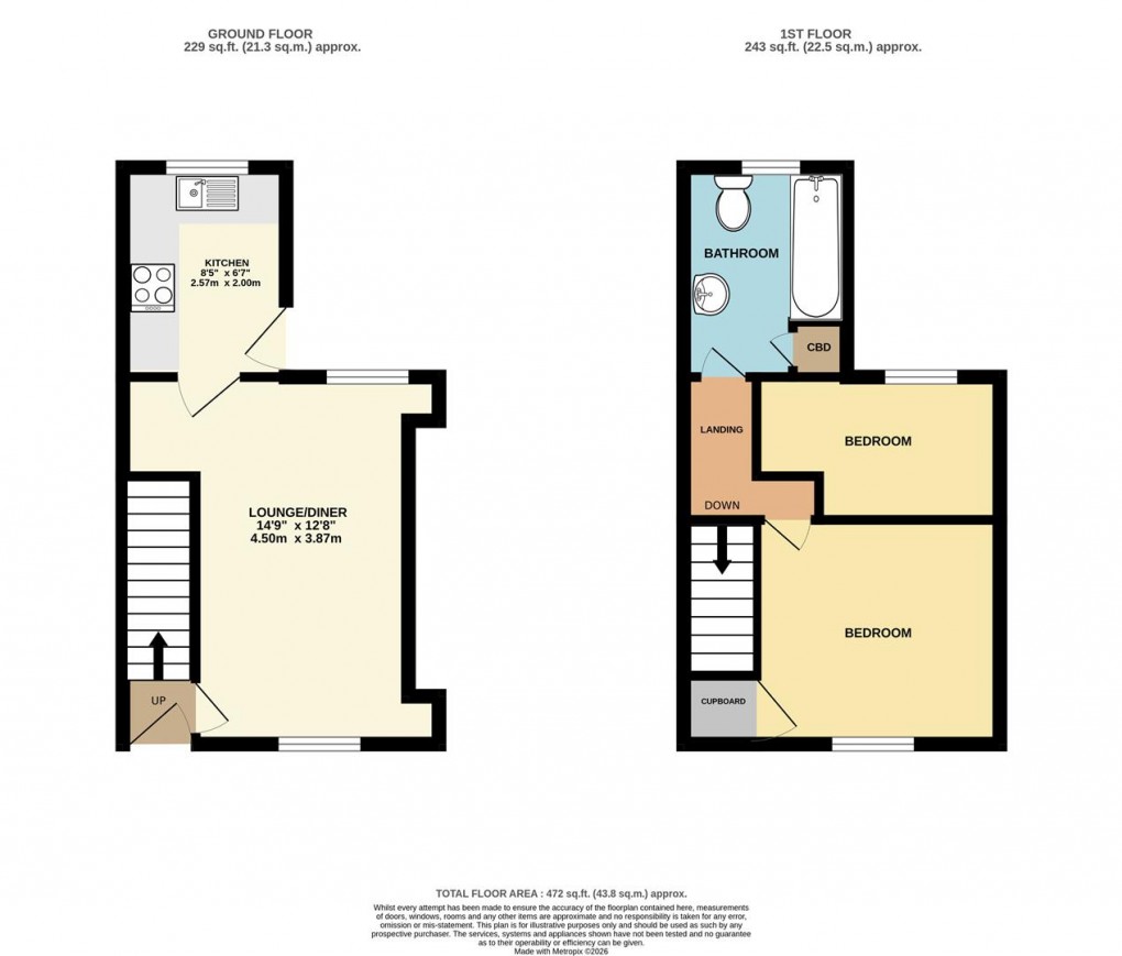 Floorplan for Tregarth, Penwithick, St. Austell