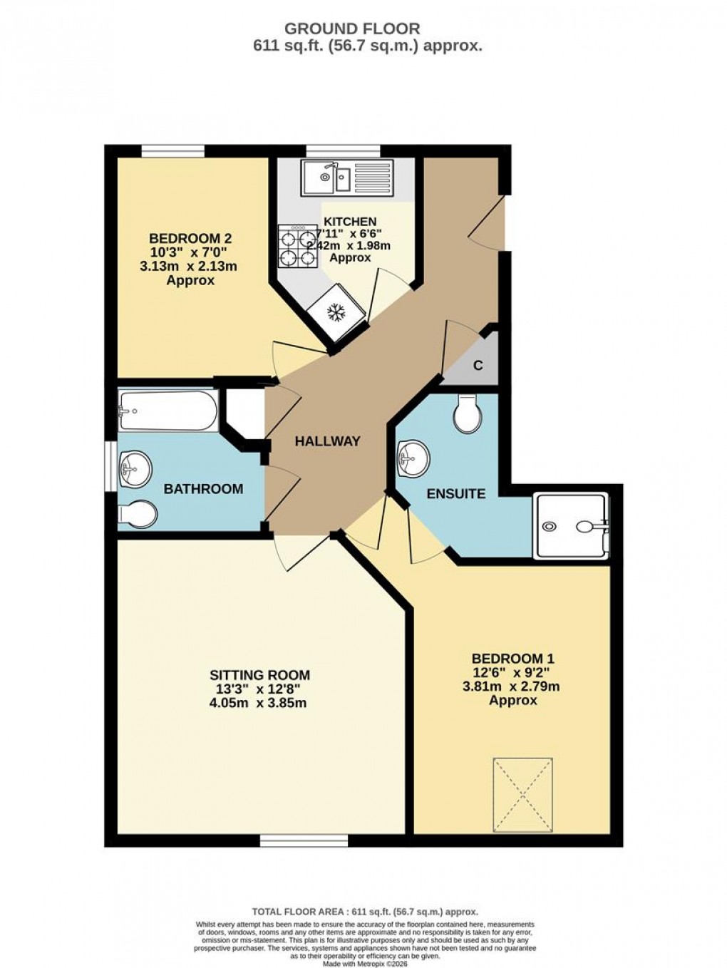Floorplan for Long Meadow View, Fowey