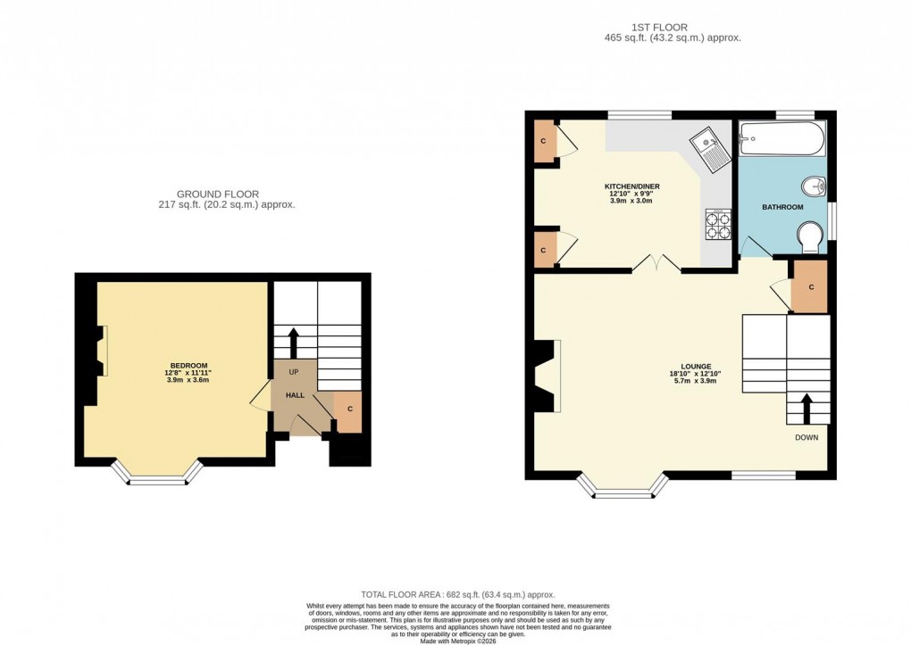 Floorplan for Esplanade, Fowey
