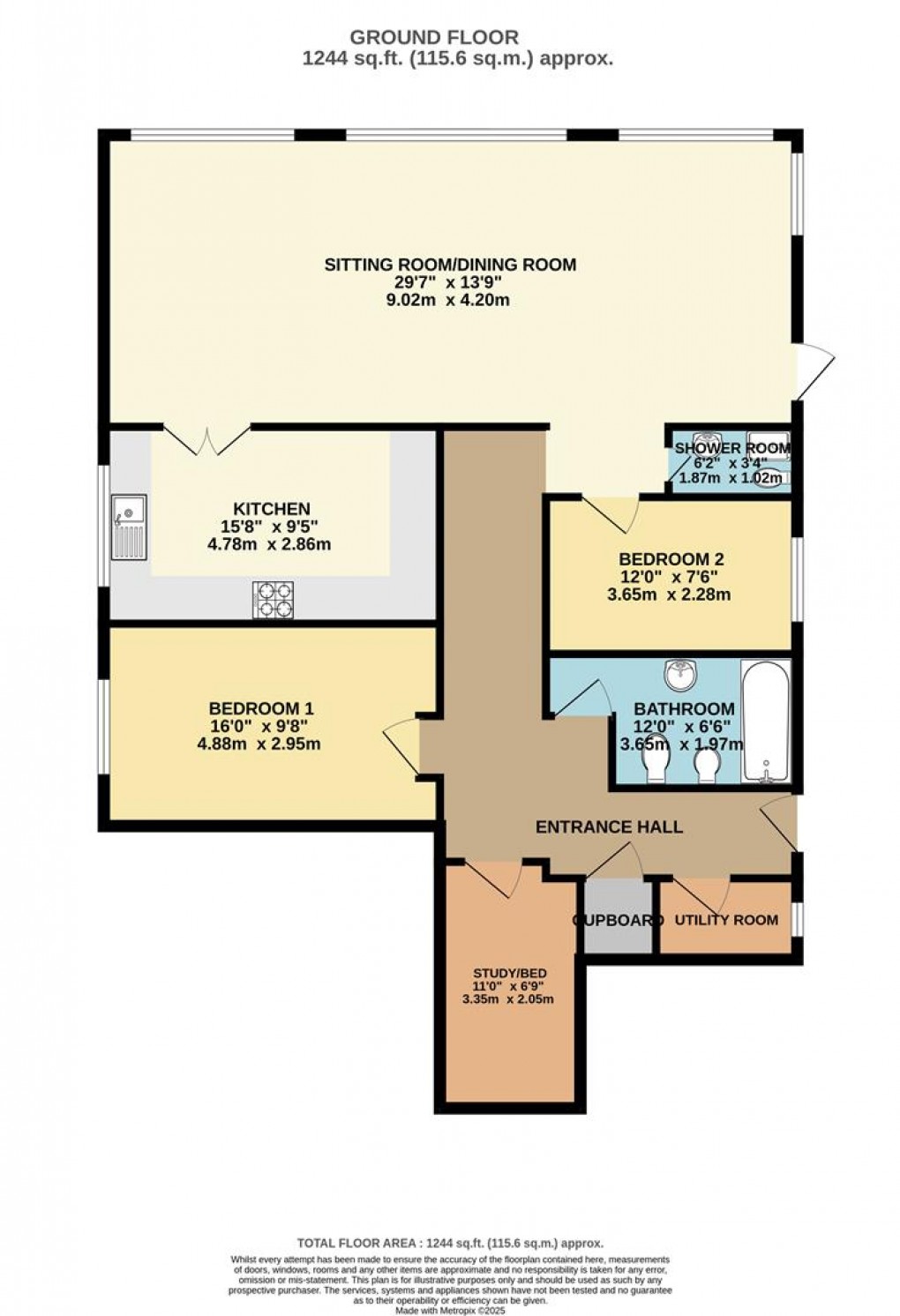 Floorplan for Tower Park, Fowey