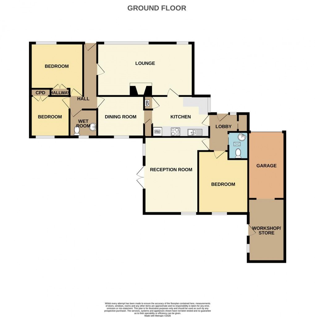 Floorplan for Windsor Drive, Carlyon Bay, St. Austell
