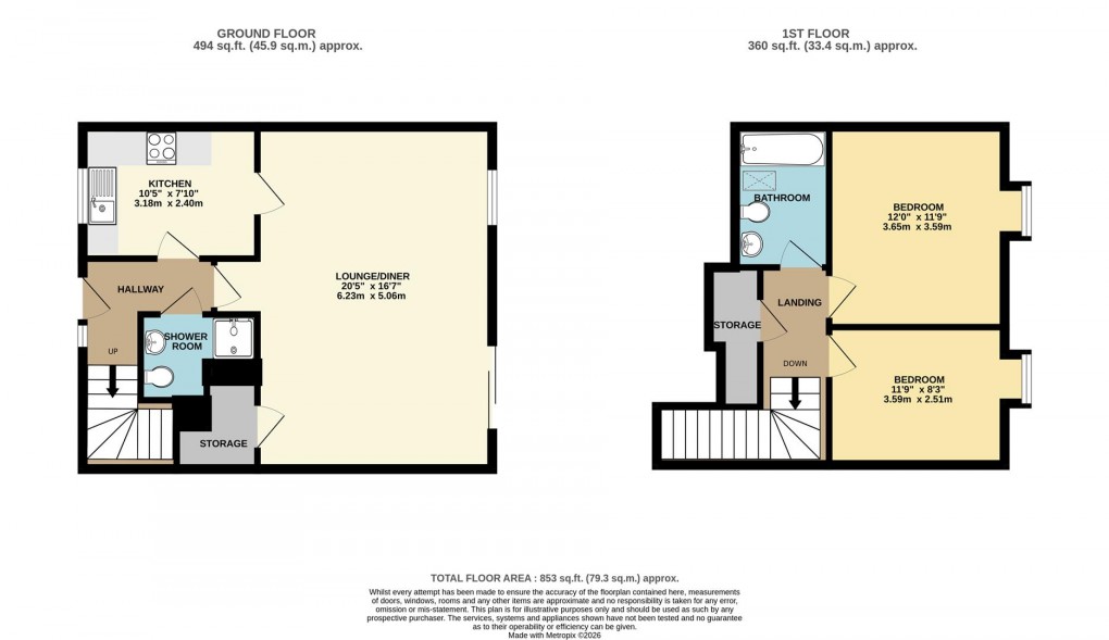 Floorplan for Treloar Close, St. Austell