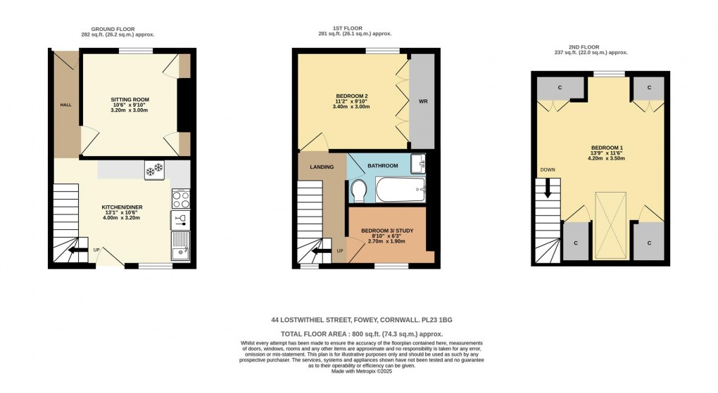 Floorplan for 44 Lostwithiel Street, Fowey