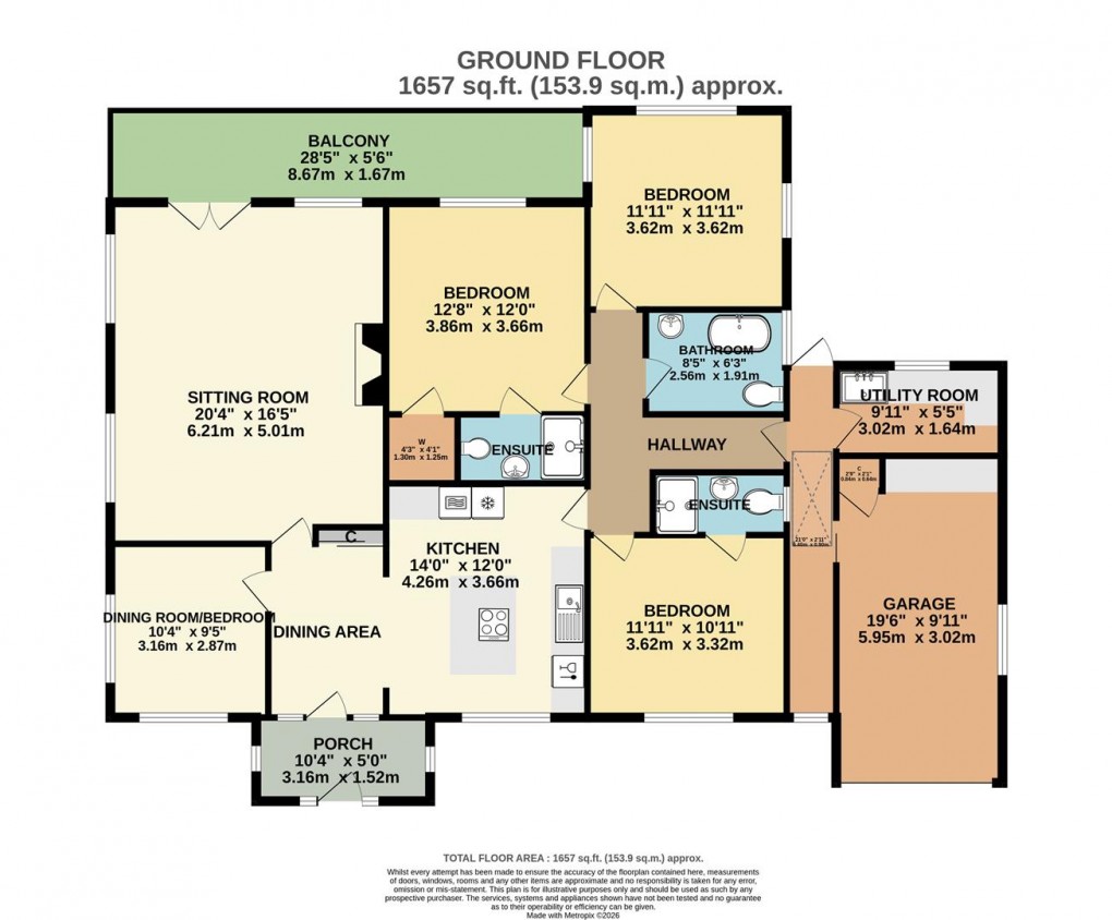 Floorplan for Tower Park, Fowey, PL23 1JD