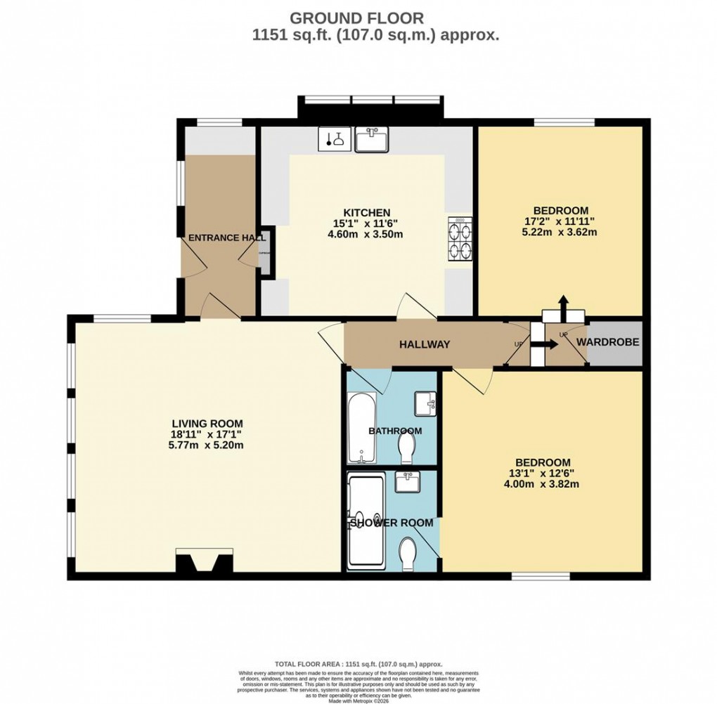 Floorplan for Daglands Road, Fowey